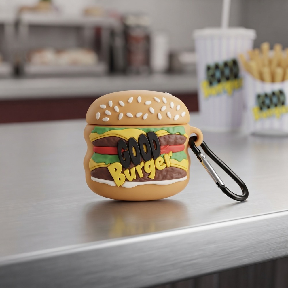 NEW Nickelodeon Good Burger AirPods Case PVC Pod Skin 90s Nostalgia Nick Box